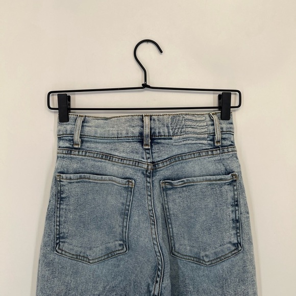 Revice Denim Reversed Bottom Cuffed Hem High Rise Straight Leg In Legally Blue - Picture 6 of 8